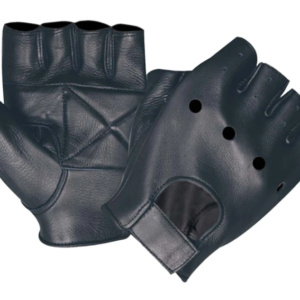 Men's Fingerless Leather Gloves With Gel Palm - SKU 1450-00-UN