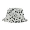 Faux Cow Fur Print Pattern - Black on White - Biker Bucket Hat