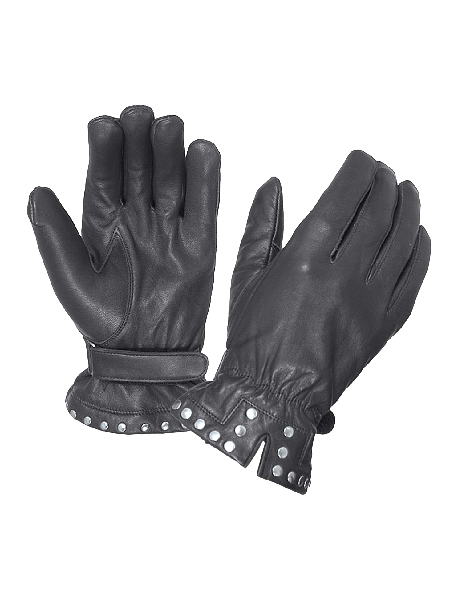 Women's Leather Motorcycle Gloves With Studs Design - SKU 8275-00-UN