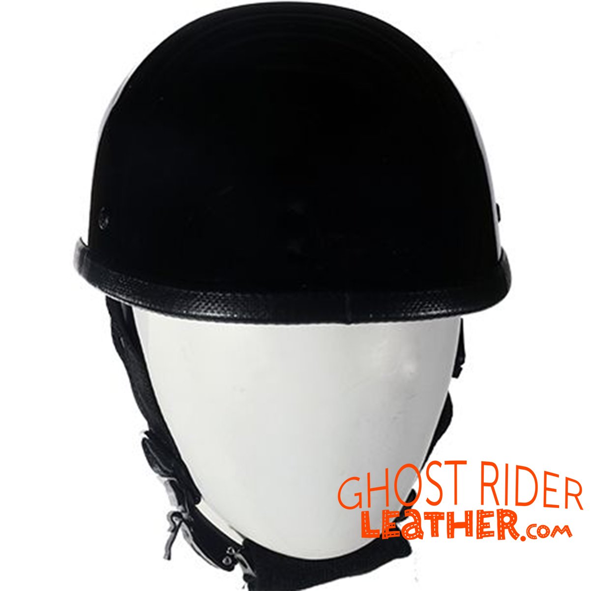 Novelty Motorcycle Helmet - High Gloss Black - Eagle Style - Shorty - H401-11-DL