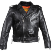 Naked Leather Motorcycle Police Style Jacket with Side Laces and Vents - Up To Size 72 - SKU MJ201-NK-DL