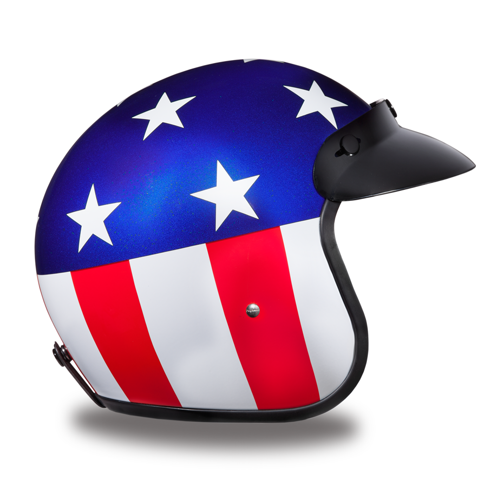 DOT Motorcycle Helmet - Captain America - Open Face - Daytona - DC6-CA-DH
