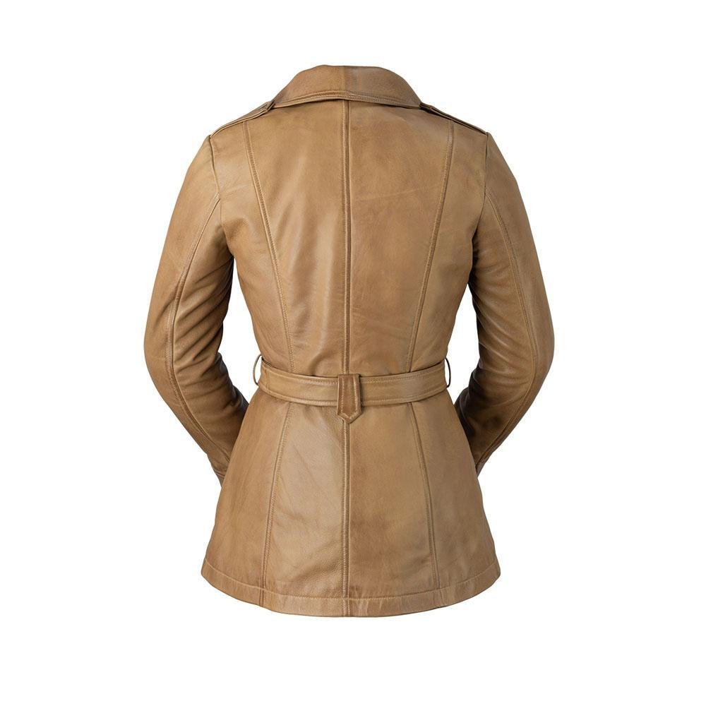 Traci - Women's Leather Trench Coat Jacket - Choice Of Colors - WBL1087-FM