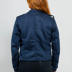 Blue Vegan Suede Jacket - Women's - Megan - WBL1002VGL-FM