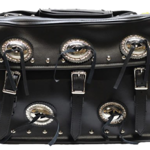 Saddlebags - PVC - Large - Conchos - Studs - Motorcycle Luggage - SD4000-PV-DL
