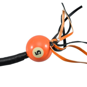 Get Back Whip in Black and Orange Leather With Pool Ball - 36 Inches - GBW9-BB-36-DL