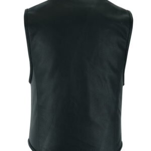 Leather Motorcycle Vest - Men's - Perforated SWAT Team - Up To 8XL - DS004-DS