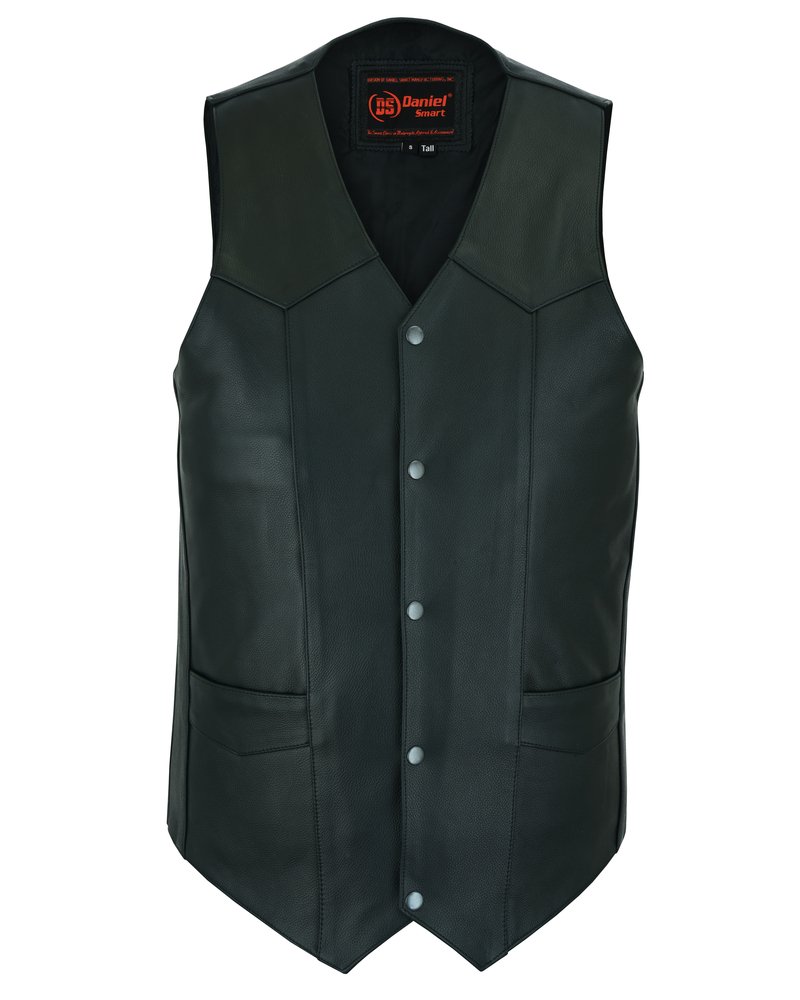 Leather Motorcycle Vest - Men's - Up To Size 6XL - Big and Tall - DS162-TALL-DS