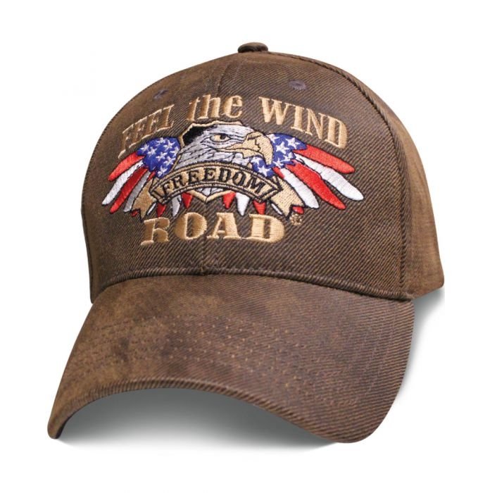 Feel The Wind - Freedom Road - Oilskin Brown Hat - Baseball Cap - SKU SBFTWO-DS
