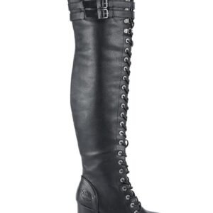 Motorcycle Boots - Women's - Knee High - Chunky Heel and Zipper - MR-BTL7003-DL
