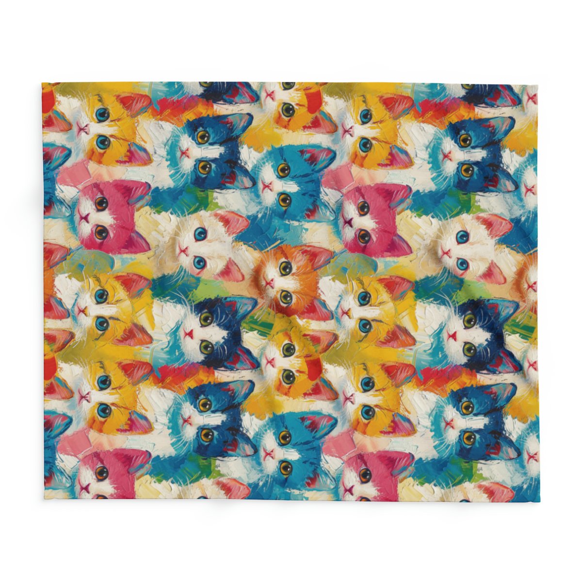 Oil Painting Kittens - 3 Different Sizes - Multi Colors - Arctic Fleece Blanket