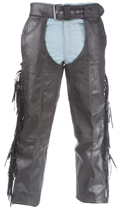Leather Chaps - Braid and Fringe - Up To 10XL - Unisex - C337-RC-DL