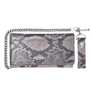 UNIK Leather Biker Chain Wallet With Snake Pattern - SKU 9092-00-UN