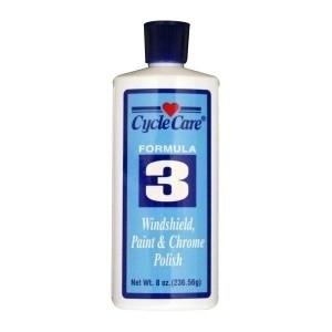 Dealer Leather Cycle Care - Formula 3 - Windshield Paint Chrome Polish - 8 oz - Motorcycle Detailing - 03008-DS