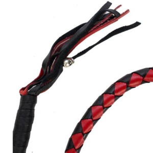 Get Back Whip - Black and Red Leather - 50 Inches - SKU GBW6-11L-DL