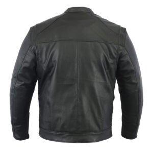 Men's Leather Cruiser Jacket - Concealed Carry Gun Pockets - DS735-DS. Up To Size 6XL