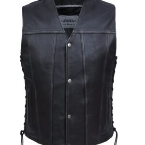 Leather Motorcycle Vest - Men's - Durango Gray - 2611-AGR-UN