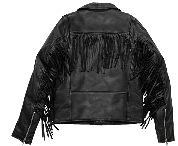 Leather Motorcycle Jacket - Women's - Fringe - Lesley - BH-J06-FM