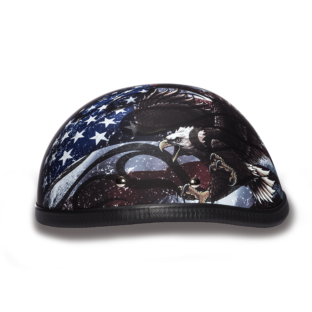 Novelty Motorcycle Helmet - USA Flag Eagle - Shorty - 6002USA-DH