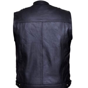 Leather Motorcycle Vest - Men's - SOA Club - Up To 8XL - 7402-ZP-UN