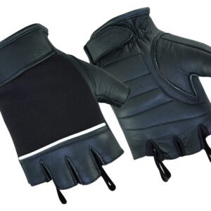 Mesh and Leather Motorcycle Gloves - Women's - Fingerless - DS4-DS