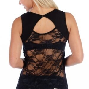 Women's V-Neck Shirt - Plunging Dagger - Daring Lace Back - 7581-DS