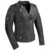 Leather Motorcycle Jacket - Women's - Black - Tantrum - FIL196SDMZ-FM