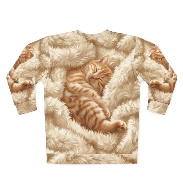 Ginger Kitten on Fleece Blanket - Shades of Ginger and Cream - Unisex Sweatshirt (AOP)