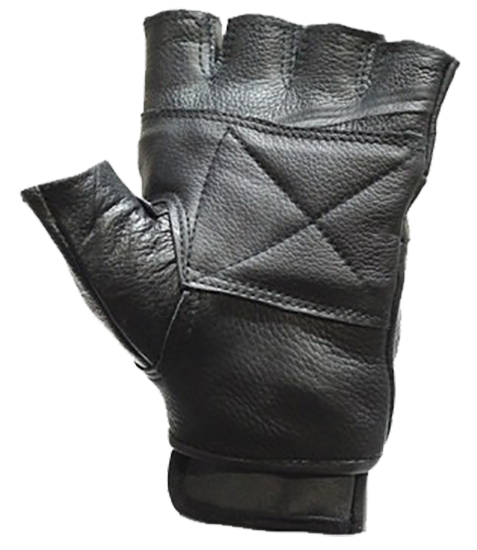 Two Pair of Fingerless Leather Motorcycle Gloves - SKU GL2008-2PAIR-DL