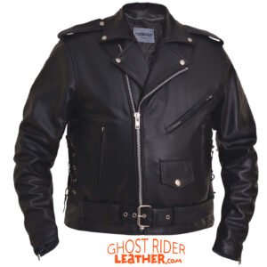 Leather Motorcycle Jacket - Men's - Classic - Side Laces - 12-00-UN Size Chart