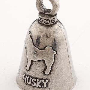 Husky Dog - Pewter - Motorcycle Guardian Bell® - Made In USA - SKU GB-HUSKY-DOG-DS