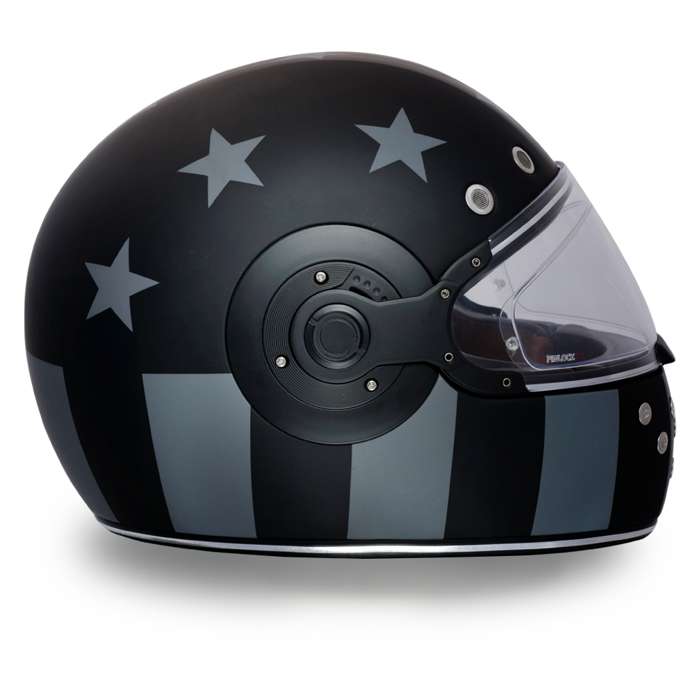 DOT Motorcycle Helmet - Retro Captain America - Stealth - Full Face - R6-CAS-DH