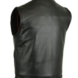 Leather Motorcycle Vest - Men's - Upgraded Club - Up To 12XL - DS188-DS