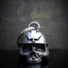 Canadian Helmet Skull - Pewter - Motorcycle Gremlin Bell - Made In USA - SKU BB51-DS