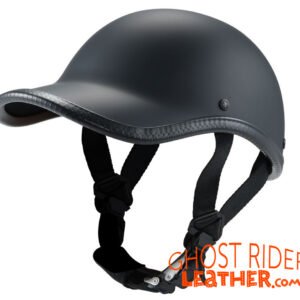 Novelty Motorcycle Helmet - Flat Black - Baseball Cap Style - H512-11-DL