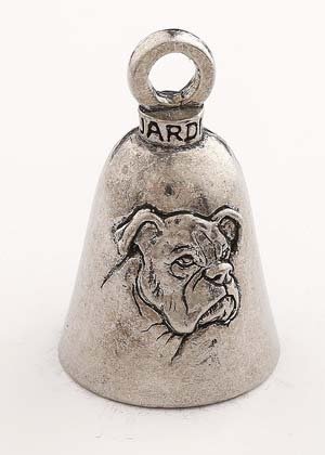 Boxer Dog - Pewter - Motorcycle Guardian Bell - Made In USA - SKU GB-BOXER-DOG-DS