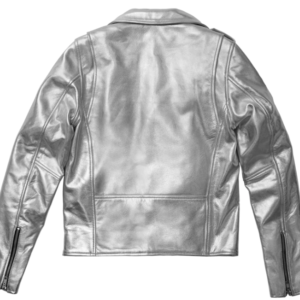 Leather Motorcycle Jacket - Women's - Vivid Silver - Deirdre - BH-J02-FM