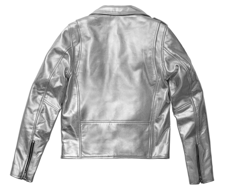 Leather Motorcycle Jacket - Women's - Vivid Silver - Deirdre - BH-J02-FM