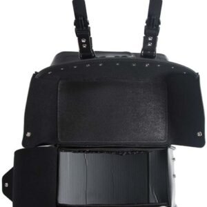 Black PVC Motorcycle Saddlebags With Hook - For Motorcycle Storage - SKU SD4079-HOOK-DL