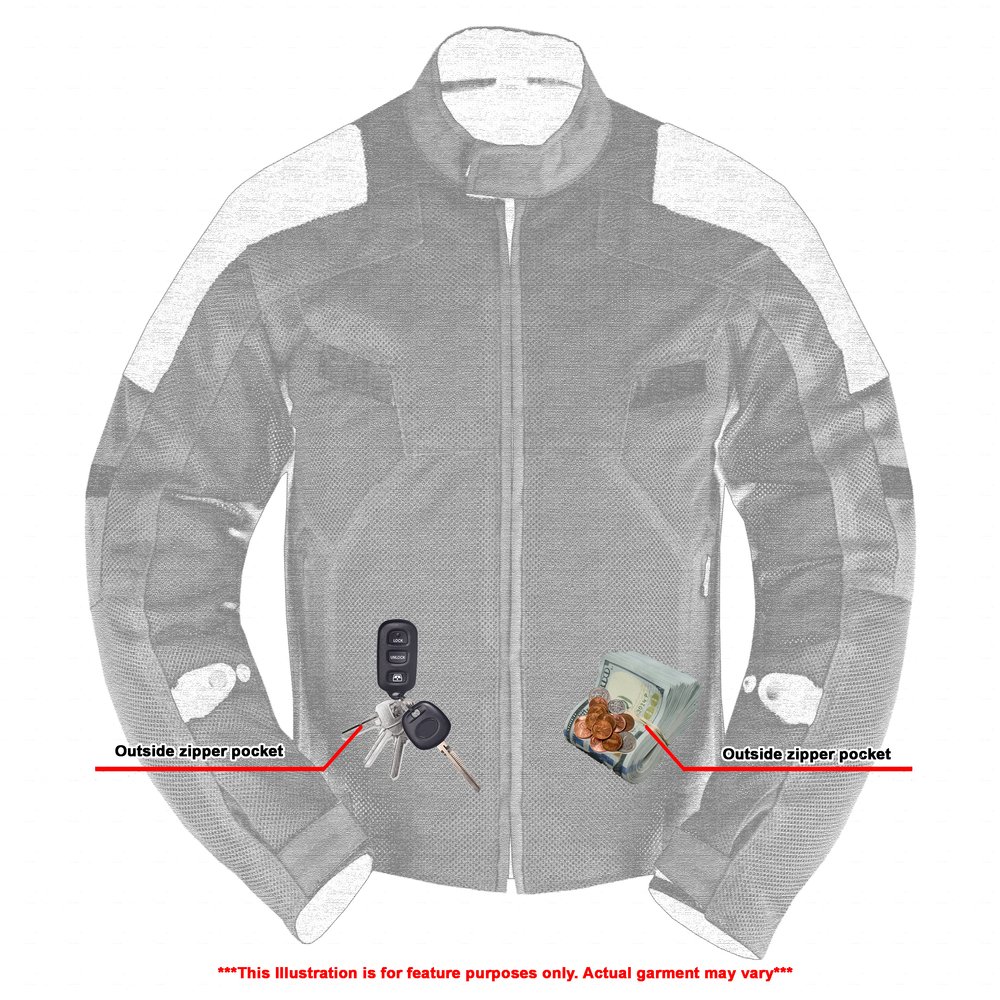 Mesh Motorcycle Jacket - Men's - High Visibility Green - Up To 5XL - DS765-DS Mesh Motorcycle Jacket - Men's - High Visibility Green - Up To 5XL - DS765-DS