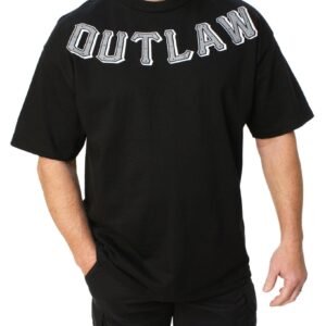 Men's Biker T-shirt - Outlaw - Lawless - Skull Motorcycle - MT116-DS