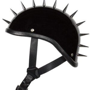 Novelty Motorcycle Helmet - Gloss or Flat Black - Spiked Gladiator - H403-H503-02-DL