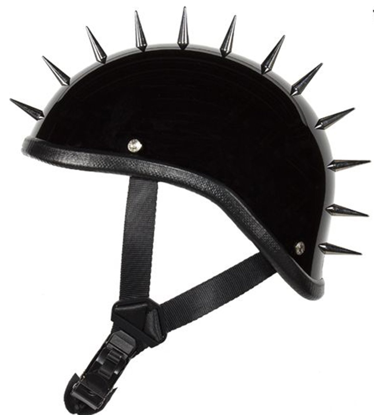 Novelty Motorcycle Helmet - Gloss or Flat Black - Spiked Gladiator - H403-H503-02-DL