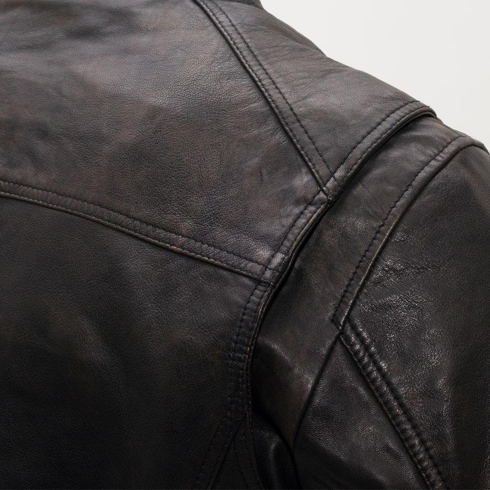 Hipster - Men's Motorcycle Distressed Black Leather Jacket - SKU GRL-FIM253SDC-FM