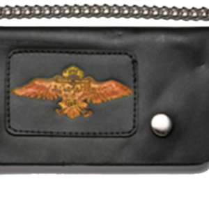 Black Leather Chain Wallet with Wings Design - Bifold - WALLET11-DL