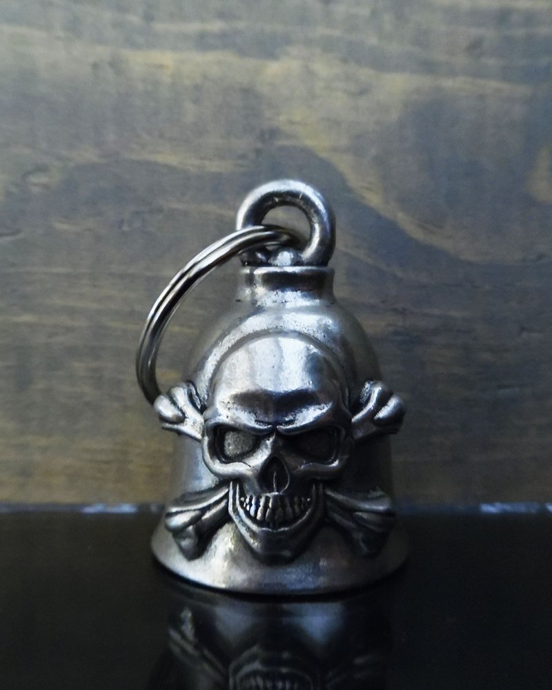 Skull Crossbones - Pewter - Motorcycle Spirit Bell - Made In USA - SKU BB81-DS