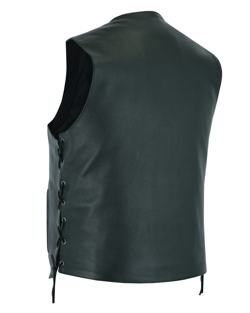 Leather Motorcycle Vest - Men's - 10 Pockets - Utility - Up To 8XL - DS100-DS