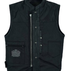 Leather Motorcycle Vest - Men's - Club Style - Up To 64 - MR-MV7320-ZIP-11-DL