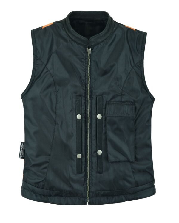 Leather Vest - Women's - Concealed Gun Pockets - Racer Collar - LV8528-07-DL