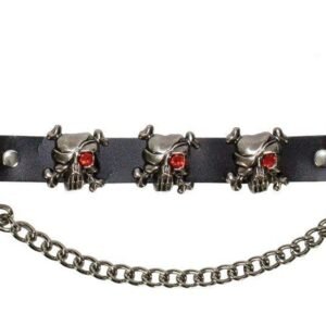 Pair of Biker Boot Chains - Pirate Skull - Motorcycle - BC14-DL